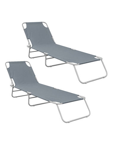 Set 2 Tumbonas plegables 2309 respaldo...