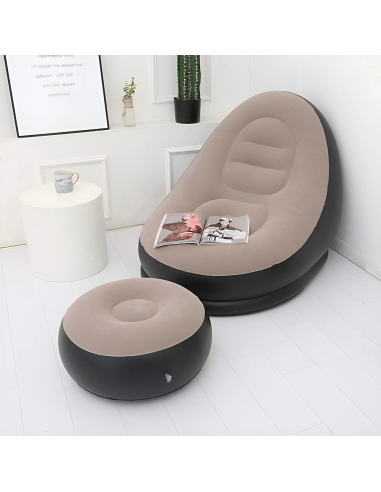 Sillón Inflable con Reposapiés Sofá Moderno en...