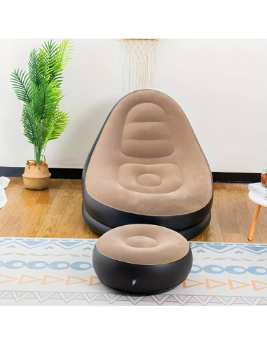 Sillón Inflable con Reposapiés Sofá Moderno en...