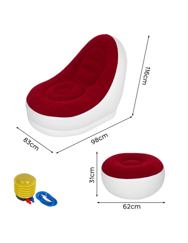 Sillón Inflable con Reposapiés Sofá Moderno en...