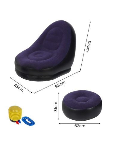 Sillón Inflable con Reposapiés Sofá Moderno en...