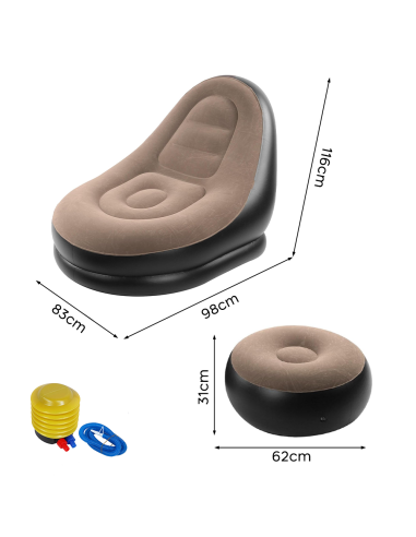 Sillón Inflable con Reposapiés Sofá Moderno en...