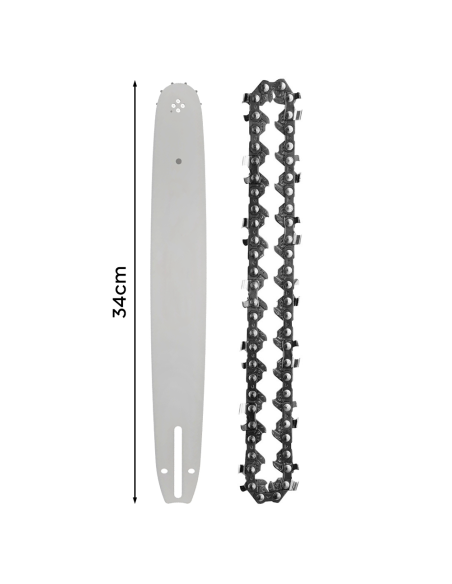 Kit Cadena Barra 12 Pulgadas Repuesto para Motosierra a Batería 300mm Sin Cables