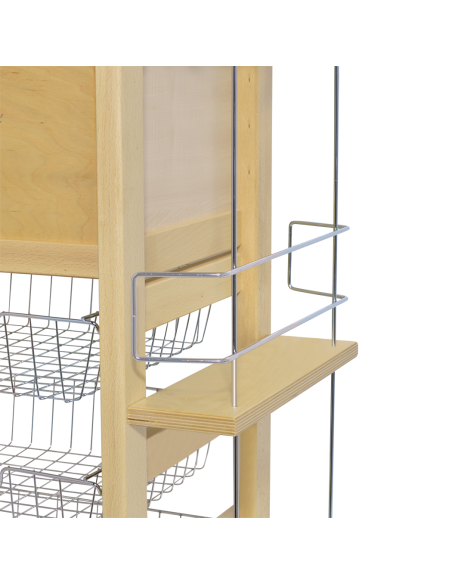 Carrito Panero 3 Cajones Portabotellas con Ruedas MAS033 Natural 57x38x82