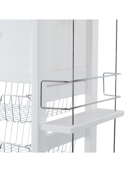Carrito Panero 3 Cajones Portabotellas con Ruedas MAS084 Blanco 57x38x82cm