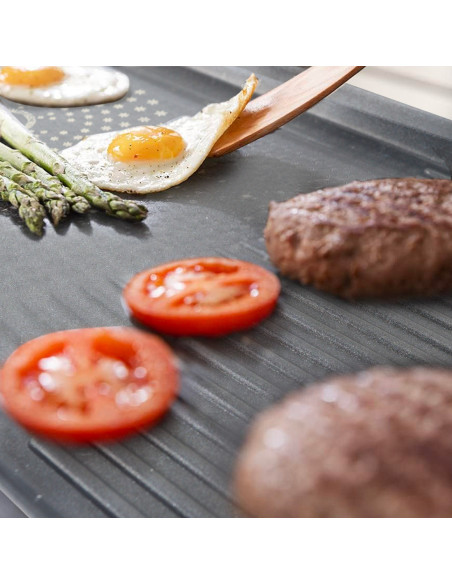 Plancha Eléctrica Aluminio Antiadherente Parrilla 2200W Extra Grande 65.5x29cm