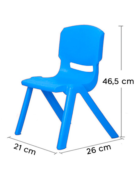 173710 Silla de plástico resistente para niños en varios colores 26x30x50 cm