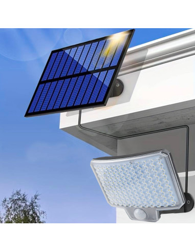 Foco LED de Pared con Panel Solar IP65, Sensor...
