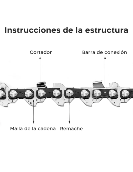 Kit Cadena Barra 12 Pulgadas Repuesto para Motosierra a Batería 300mm Sin Cables