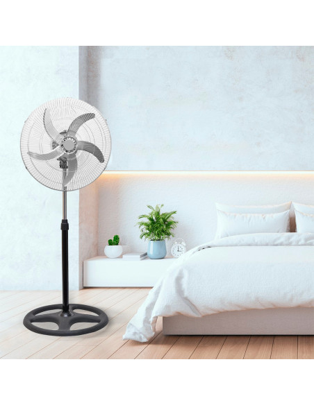 Ventilador 3 en 1 de Pie Mesa y Pared 50W con 5 Aspas de Metal Oscilantes
