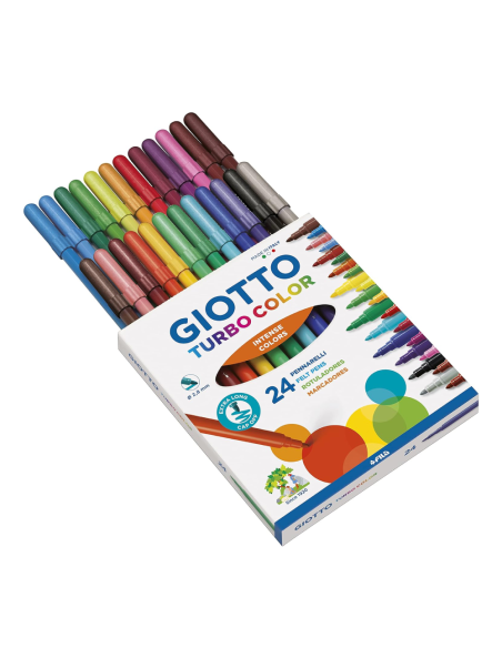 Giotto Turbo Color 24 Rotuladores Punta Fina de 2,8 mm Tinta Lavable al Agua