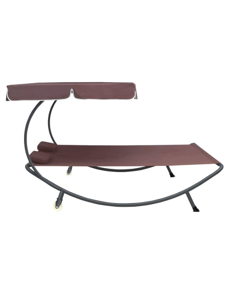 Tumbona Doble para Exteriores PARADISE con Toldo Parasol Cojines 155x173x200