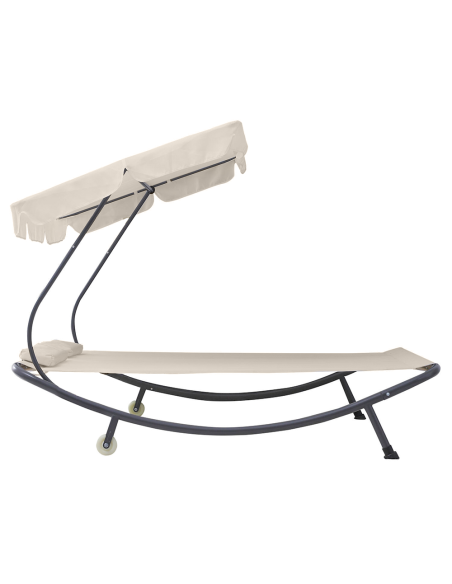 Tumbona Doble para Exteriores PARADISE con Toldo Parasol Cojines 155x173x200