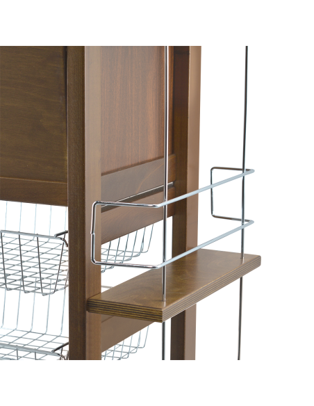 Carrito Panero 3 Cajones Portabotellas con Ruedas MAS018 Nogal 57x38x82