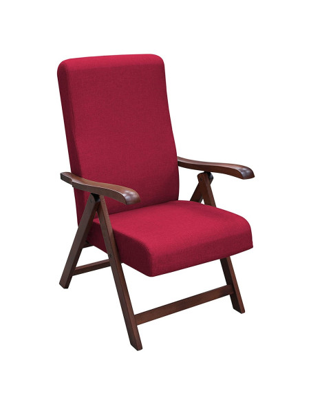 Sillón de Madera de Haya Nogal Miami MAS272 Respaldo Reclinable Relax 65x112x75