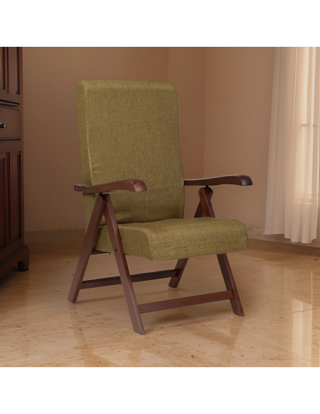 Sillón de Madera de Haya Nogal Miami MAS272 Respaldo Reclinable Relax 65x112x75