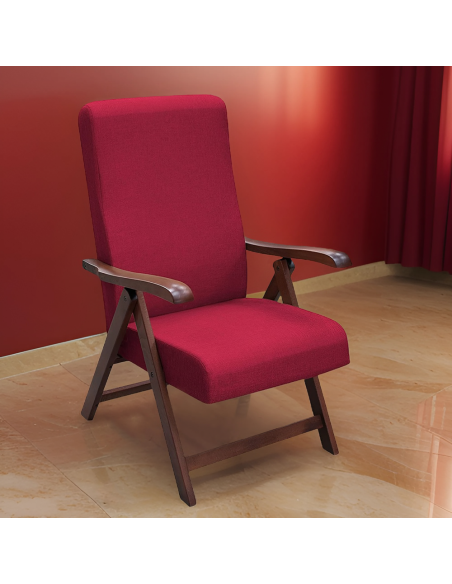 Sillón de Madera de Haya Nogal Miami MAS272 Respaldo Reclinable Relax 65x112x75