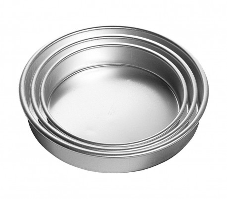 Set de 3 moldes de acero inoxidable para hornear (28 – 32 – 36 cm)