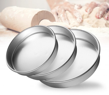 Set de 3 moldes de acero inoxidable para hornear (28 – 32 – 36 cm)