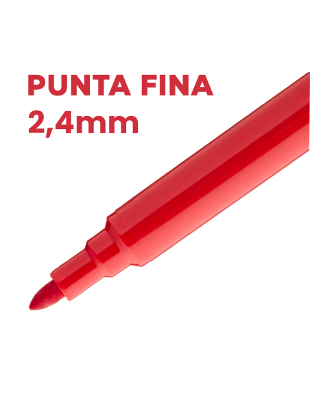 Giotto Turbo Color 24 Rotuladores Punta Fina de 2,8 mm Tinta Lavable al Agua