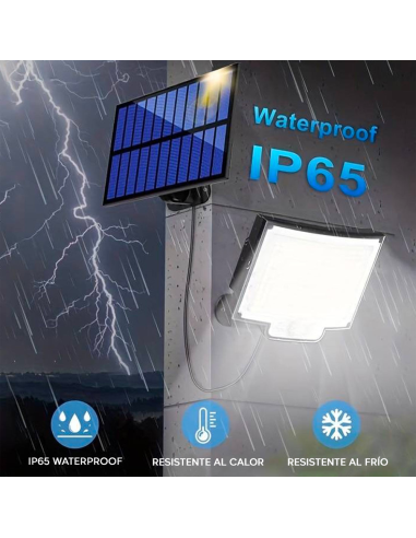 Foco LED de Pared con Panel Solar IP65, Sensor...