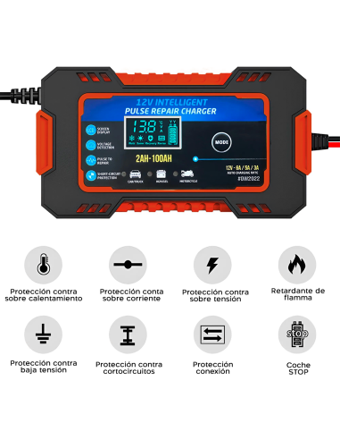 Cargador Batería para Coche y Moto Carga...