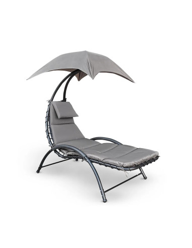 Silla playa con sombrilla parasol BALI Hamaca de acero para exterior 165x98x180