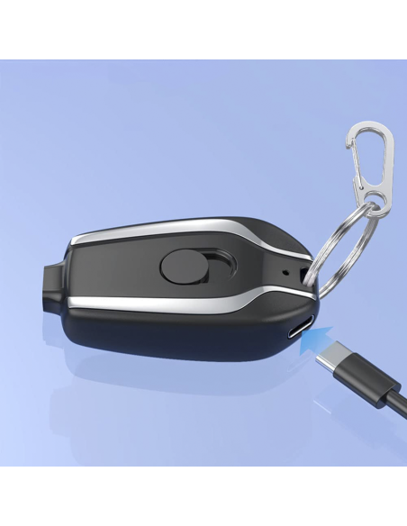 Llavero Powerbank 1500mAh Cargador de emergencia portátil Cable USB-C