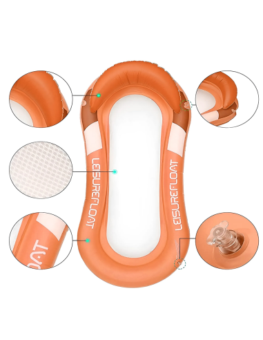 Colchoneta inflable con red tumbona con cojín para playa o piscina 167x85