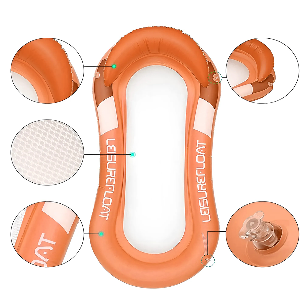 Colchoneta inflable con red tumbona con cojín para playa o piscina 167x85