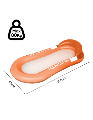 Colchoneta inflable con red tumbona con cojín...