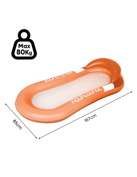 Colchoneta inflable con red tumbona con cojín para playa o piscina 167x85