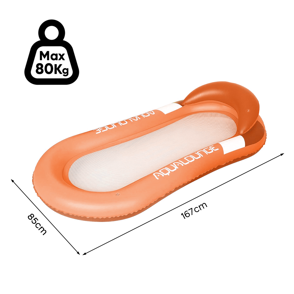 Colchoneta inflable con red tumbona con cojín para playa o piscina 167x85 - Imagen 16 de 18
