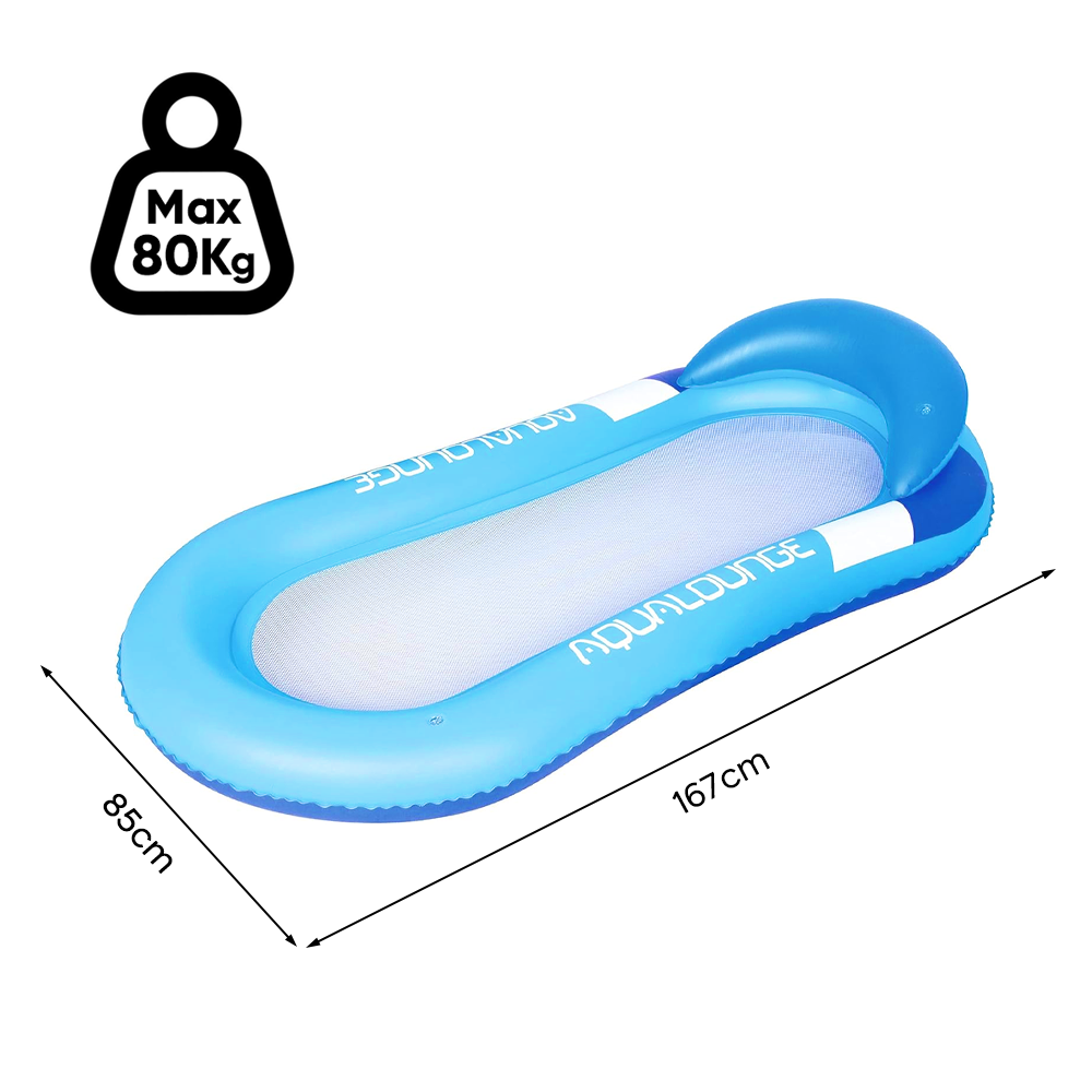 Colchoneta inflable con red tumbona con cojín para playa o piscina 167x85 - Imagen 13 de 18