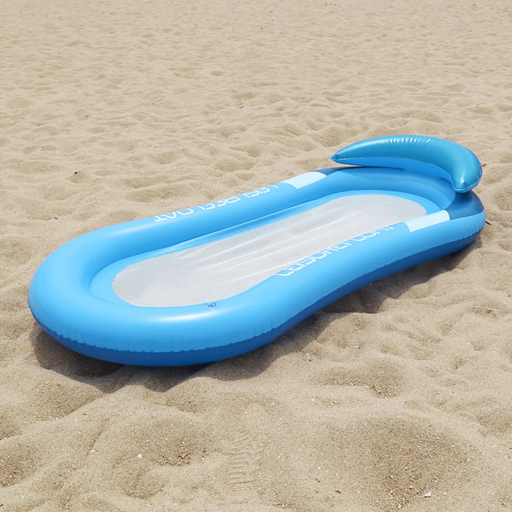 Colchoneta inflable con red tumbona con cojín para playa o piscina 167x85 - Imagen 14 de 18