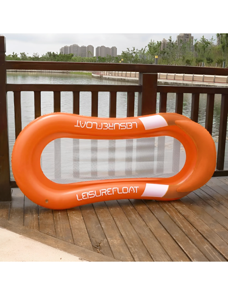 Colchoneta inflable con red tumbona con cojín para playa o piscina 167x85