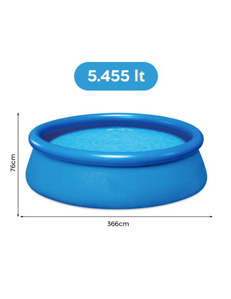 Piscina Autoportante Redonda Anillo Inflable PVC BL573 y Depuradora 366xH76cm