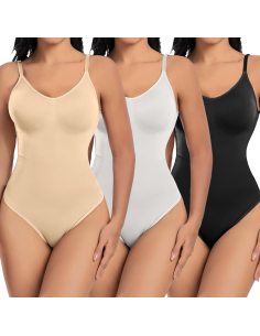 3 Body sin mangas para mujer 2 Negros 1 Blanco Camiseta...