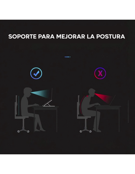 Soporte plegable para PC portátil antideslizante Inclinación de 6 niveles