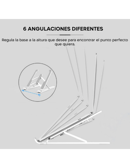 Soporte plegable para PC portátil antideslizante Inclinación de 6 niveles