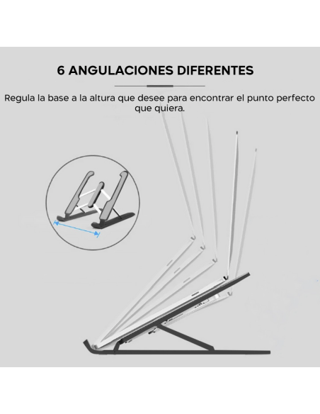 Soporte plegable para PC portátil antideslizante Inclinación de 6 niveles