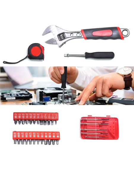 Caja herramientas con carrito 849 Uds. Maleta profesional DIY accesorios mixtos