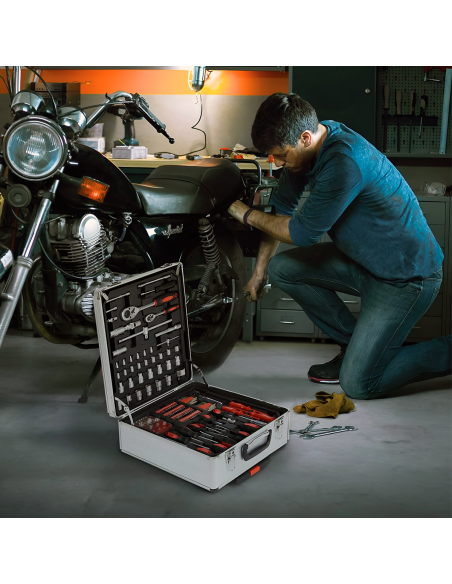Caja herramientas con carrito 849 Uds. Maleta profesional DIY accesorios mixtos