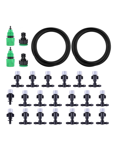2 pz Kit sistema riego automático con nebulizador para exteriores cable 10 m