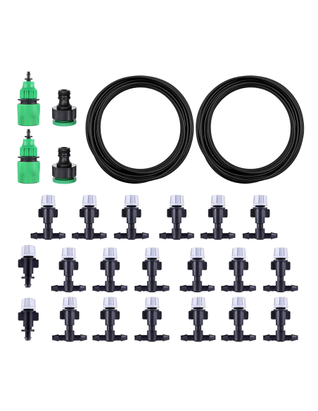 2 pz Kit sistema riego automático con nebulizador para exteriores cable 10 m