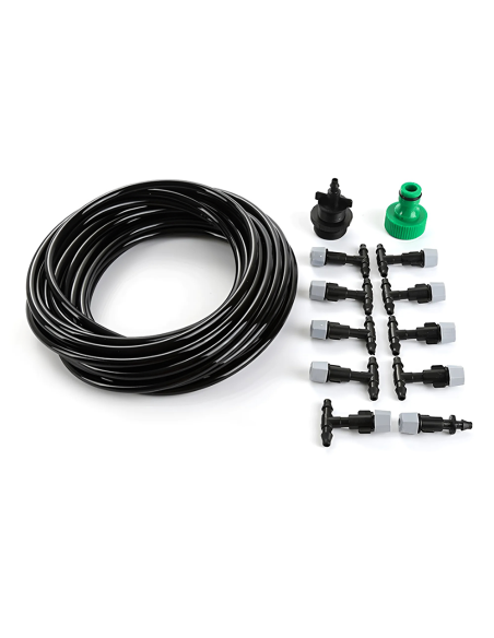2 pz Kit sistema riego automático con nebulizador para exteriores cable 10 m