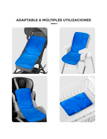 Colchoneta Refrescante Infantil 50x40cm para Cuna Cochecito con Gel Refrescante
