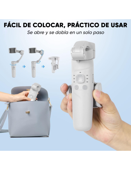 Estabilizador de Smartphone de 3 Ejes con Trípode Plegable para Fotos y Videos