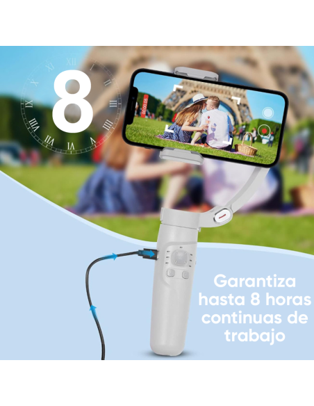 Estabilizador de Smartphone de 3 Ejes con Trípode Plegable para Fotos y Videos