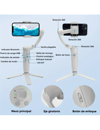 Estabilizador de Smartphone de 3 Ejes con...